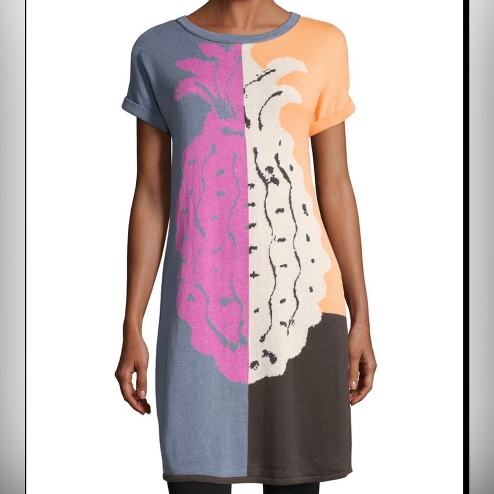 NIC+ZOE Colorblock TunicSweater Pineapple